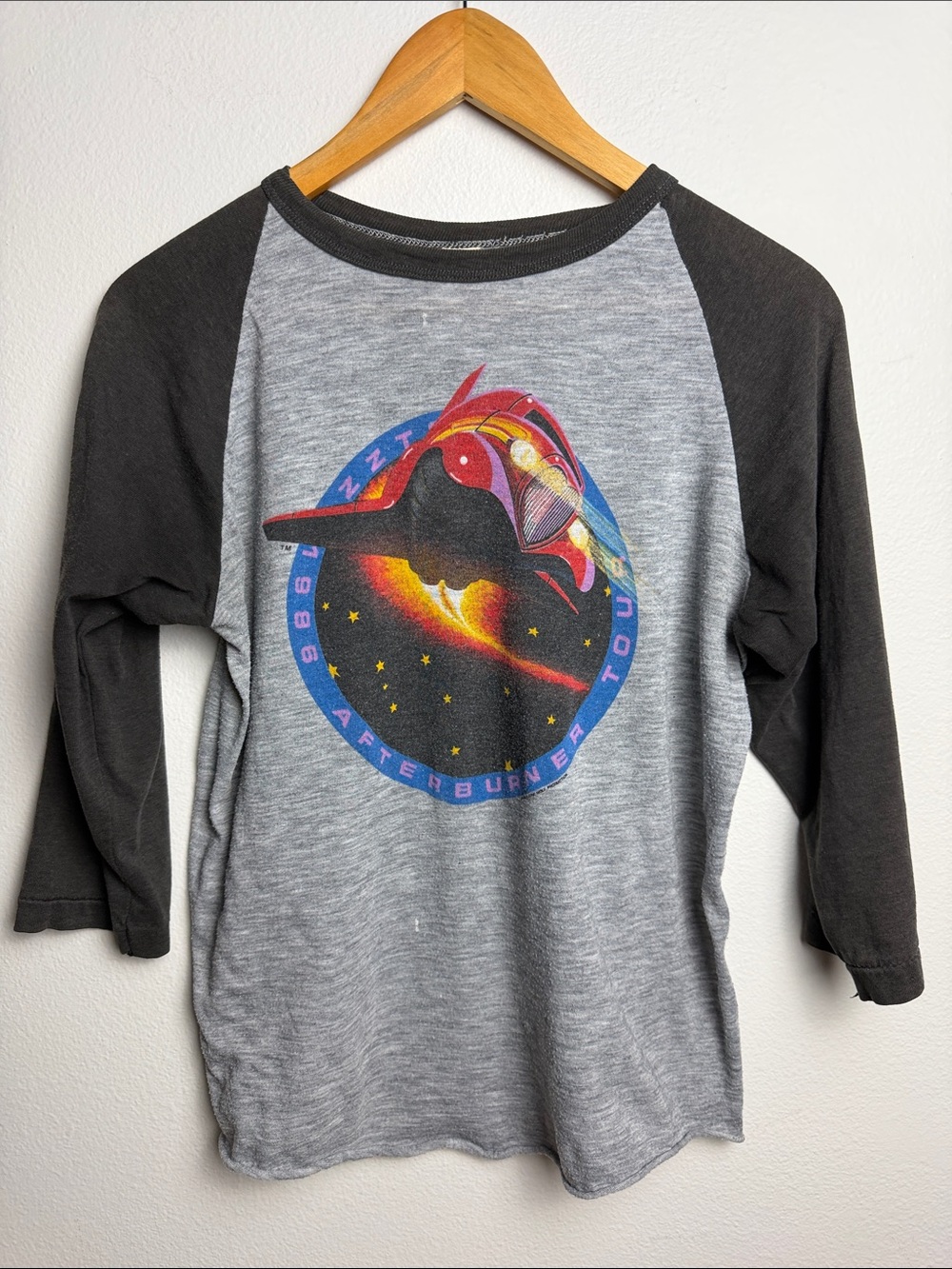 Vintage 1986 ZZ Top Afterburner Tour Baseball Tee Medium
